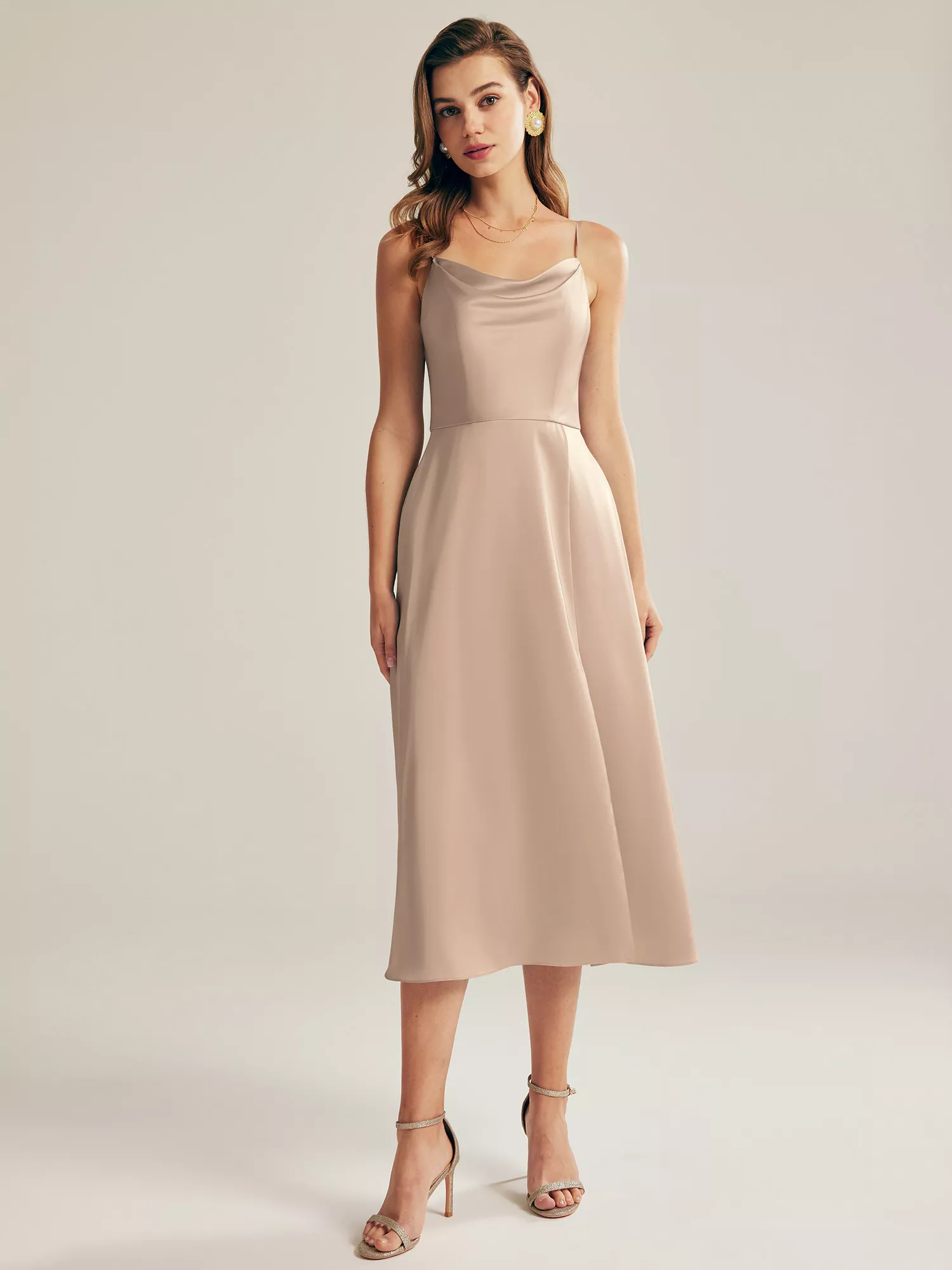 AW Renee Taupe  Spring Wedding Guest Dresses